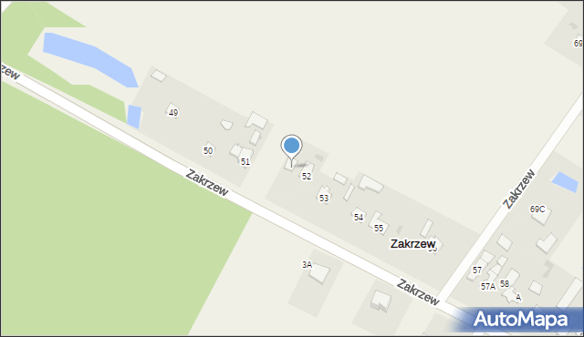 Zakrzew, Zakrzew, 52A, mapa Zakrzew