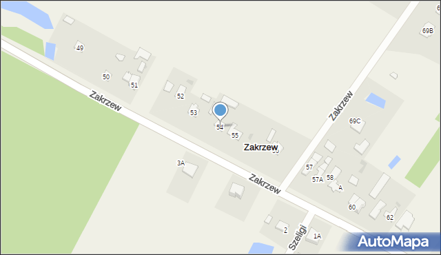 Zakrzew, Zakrzew, 54, mapa Zakrzew