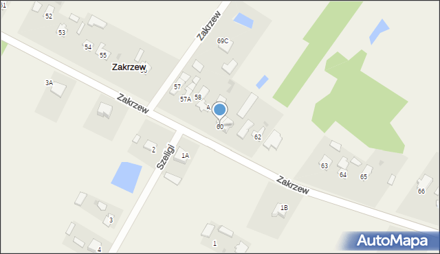 Zakrzew, Zakrzew, 60, mapa Zakrzew