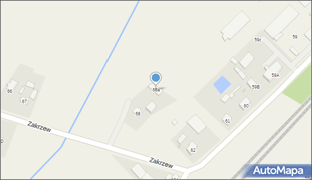 Zakrzew, Zakrzew, 68a, mapa Zakrzew