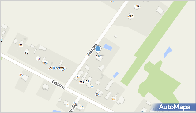 Zakrzew, Zakrzew, 69C, mapa Zakrzew