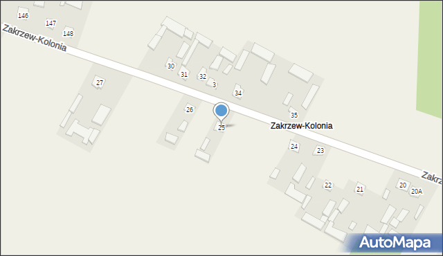 Zakrzew-Kolonia, Zakrzew-Kolonia, 25, mapa Zakrzew-Kolonia