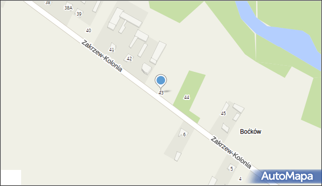 Zakrzew-Kolonia, Zakrzew-Kolonia, 43, mapa Zakrzew-Kolonia