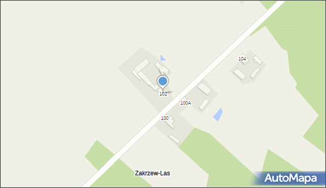 Zakrzew-Kolonia, Zakrzew-Kolonia, 102, mapa Zakrzew-Kolonia