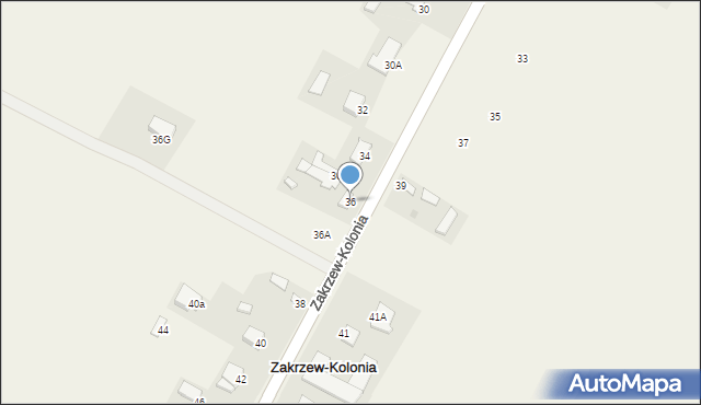 Zakrzew-Kolonia, Zakrzew-Kolonia, 36, mapa Zakrzew-Kolonia