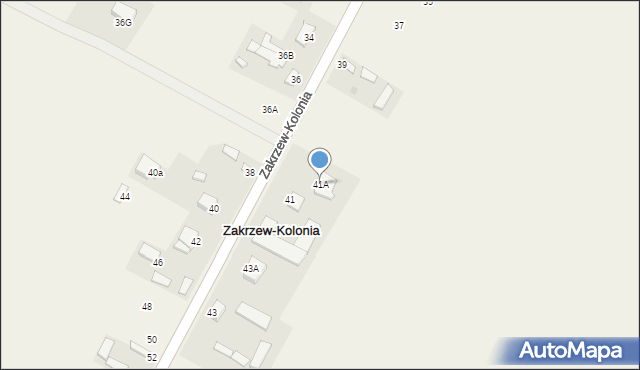 Zakrzew-Kolonia, Zakrzew-Kolonia, 41A, mapa Zakrzew-Kolonia