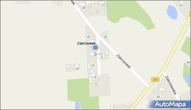 Zakrzewek, Zakrzewek, 22, mapa Zakrzewek