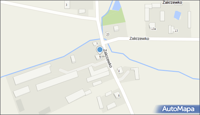 Zakrzewko, Zakrzewko, 5, mapa Zakrzewko