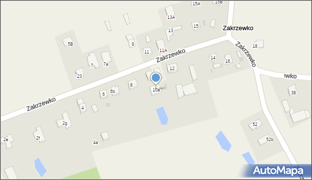 Zakrzewko, Zakrzewko, 10a, mapa Zakrzewko