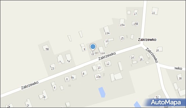 Zakrzewko, Zakrzewko, 11, mapa Zakrzewko
