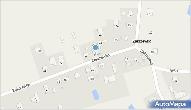 Zakrzewko, Zakrzewko, 11A, mapa Zakrzewko