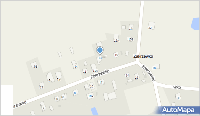 Zakrzewko, Zakrzewko, 13, mapa Zakrzewko