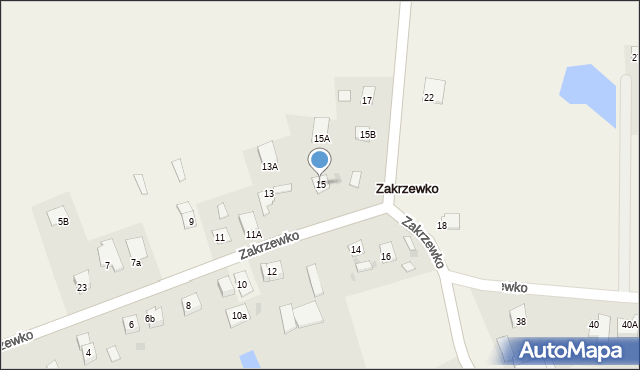 Zakrzewko, Zakrzewko, 15, mapa Zakrzewko