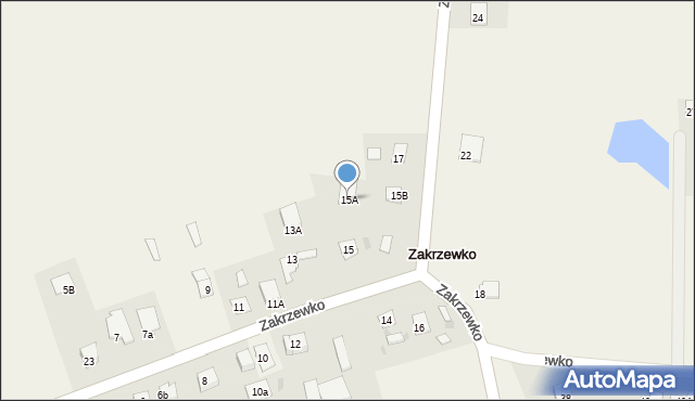 Zakrzewko, Zakrzewko, 15A, mapa Zakrzewko
