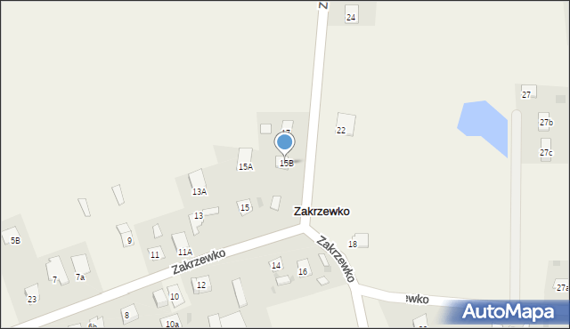 Zakrzewko, Zakrzewko, 15B, mapa Zakrzewko