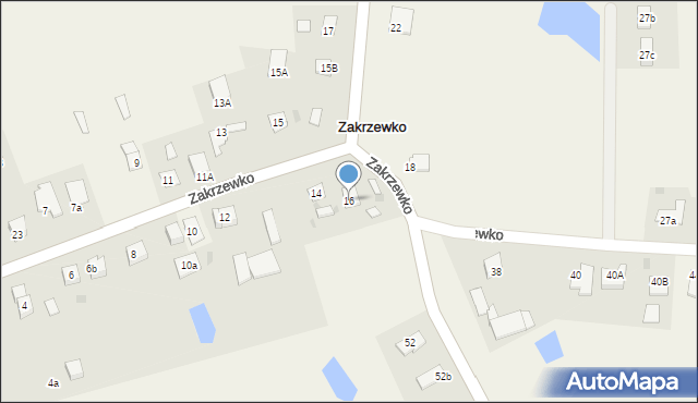 Zakrzewko, Zakrzewko, 16, mapa Zakrzewko