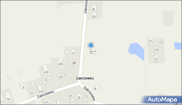 Zakrzewko, Zakrzewko, 22, mapa Zakrzewko