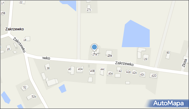 Zakrzewko, Zakrzewko, 27a, mapa Zakrzewko