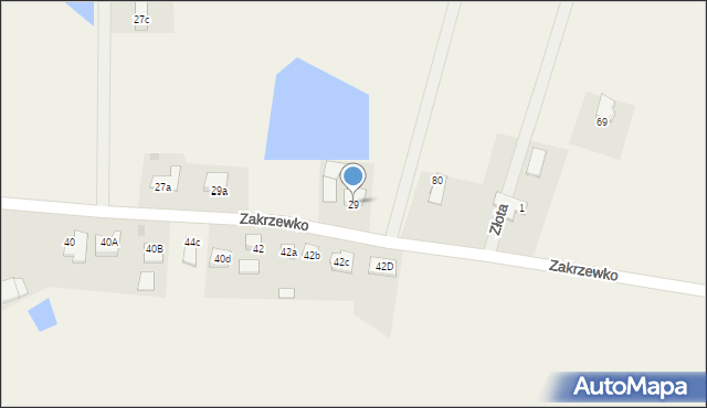 Zakrzewko, Zakrzewko, 29, mapa Zakrzewko