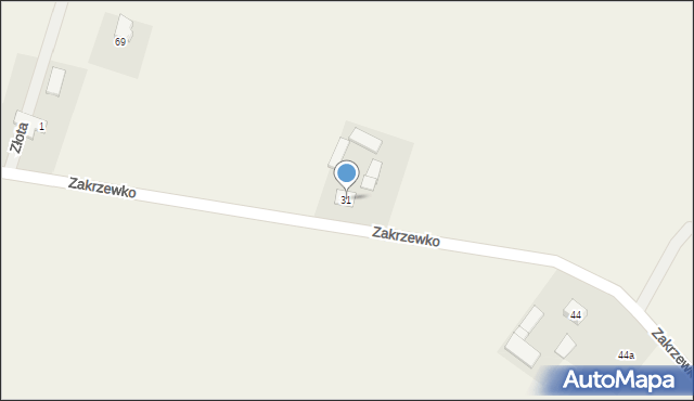 Zakrzewko, Zakrzewko, 31, mapa Zakrzewko