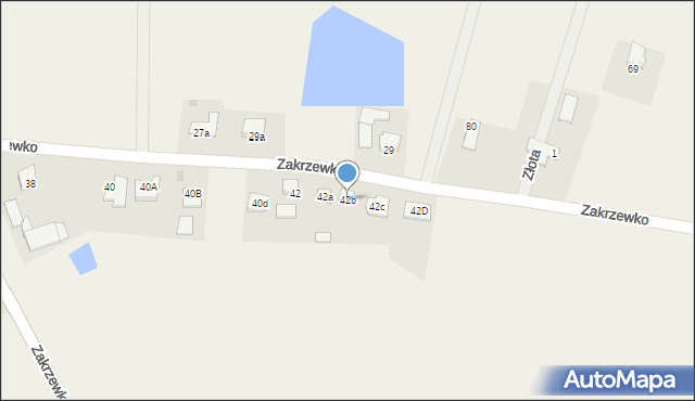 Zakrzewko, Zakrzewko, 42b, mapa Zakrzewko