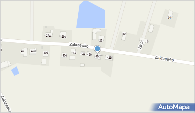 Zakrzewko, Zakrzewko, 42c, mapa Zakrzewko