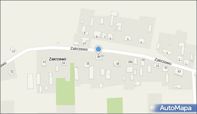 Zakrzewo, Zakrzewo, 36, mapa Zakrzewo