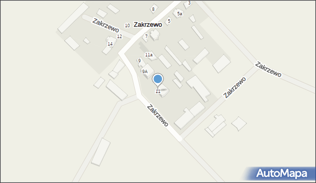 Zakrzewo, Zakrzewo, 11, mapa Zakrzewo