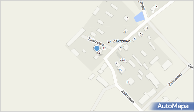 Zakrzewo, Zakrzewo, 14a, mapa Zakrzewo