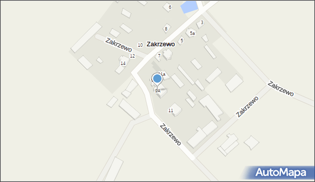 Zakrzewo, Zakrzewo, 9A, mapa Zakrzewo