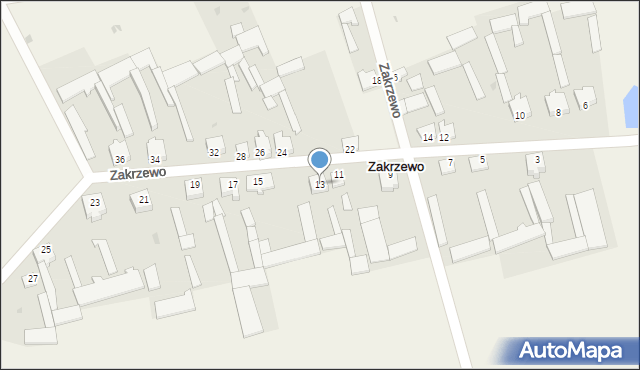 Zakrzewo, Zakrzewo, 13, mapa Zakrzewo