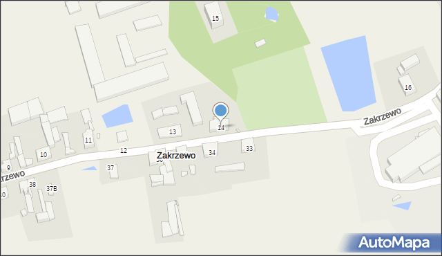 Zakrzewo, Zakrzewo, 14, mapa Zakrzewo