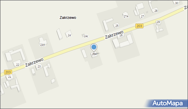 Zakrzewo, Zakrzewo, 26A, mapa Zakrzewo