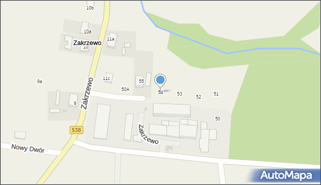 Zakrzewo, Zakrzewo, 54, mapa Zakrzewo