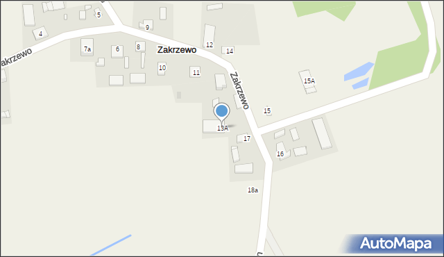 Zakrzewo, Zakrzewo, 13A, mapa Zakrzewo