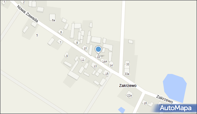 Zakrzewo, Zakrzewo, 12, mapa Zakrzewo