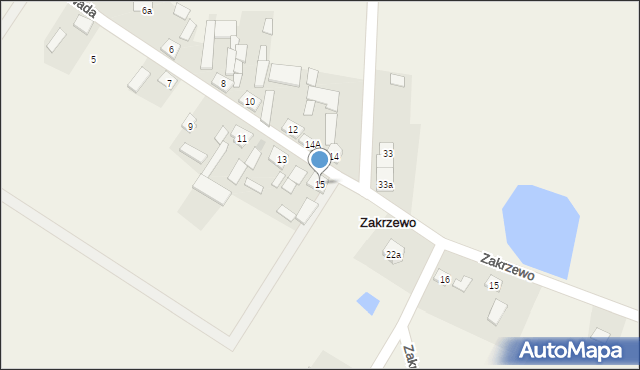 Zakrzewo, Zakrzewo, 15, mapa Zakrzewo