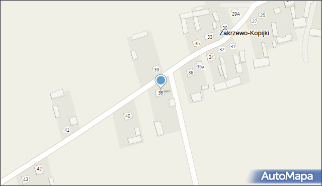 Zakrzewo-Kopijki, Zakrzewo-Kopijki, 38, mapa Zakrzewo-Kopijki