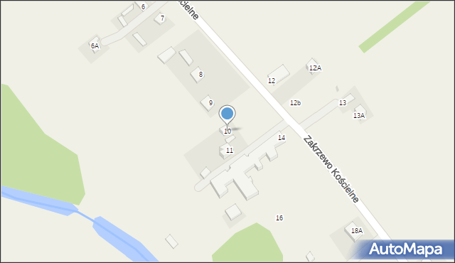Zakrzewo Kościelne, Zakrzewo Kościelne, 10, mapa Zakrzewo Kościelne