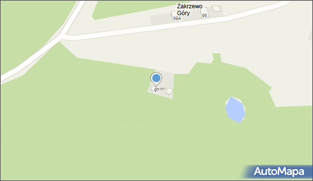 Zakrzewo Kościelne, Zakrzewo Kościelne, 97, mapa Zakrzewo Kościelne