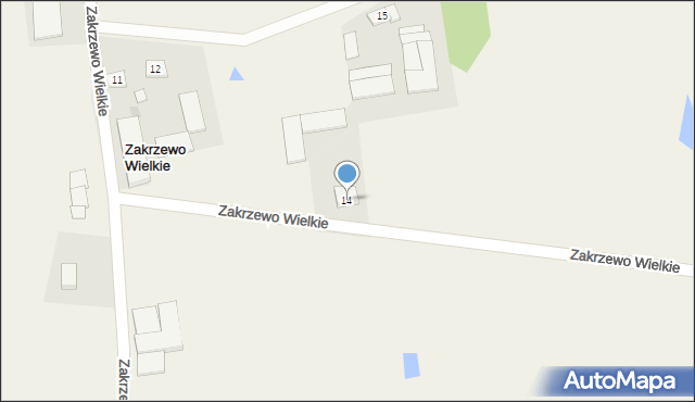 Zakrzewo Wielkie, Zakrzewo Wielkie, 14, mapa Zakrzewo Wielkie