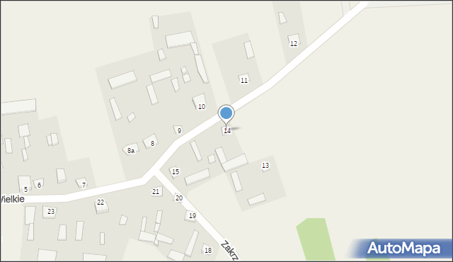 Zakrzewo Wielkie, Zakrzewo Wielkie, 14, mapa Zakrzewo Wielkie