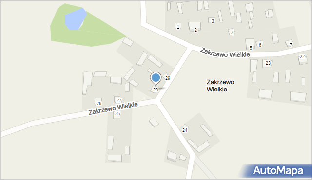 Zakrzewo Wielkie, Zakrzewo Wielkie, 28, mapa Zakrzewo Wielkie