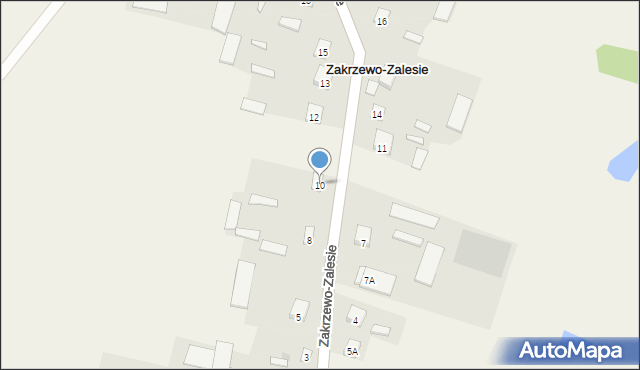 Zakrzewo-Zalesie, Zakrzewo-Zalesie, 10, mapa Zakrzewo-Zalesie