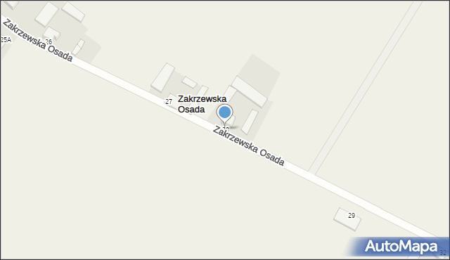 Zakrzewska Osada, Zakrzewska Osada, 28, mapa Zakrzewska Osada