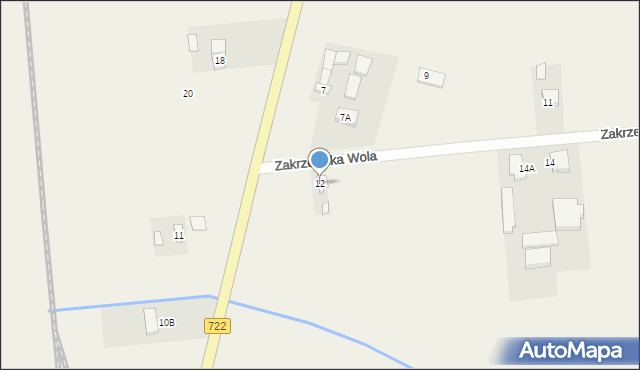 Zakrzewska Wola, Zakrzewska Wola, 12, mapa Zakrzewska Wola