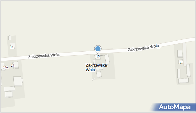 Zakrzewska Wola, Zakrzewska Wola, 15, mapa Zakrzewska Wola