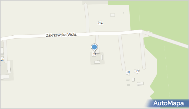 Zakrzewska Wola, Zakrzewska Wola, 18, mapa Zakrzewska Wola