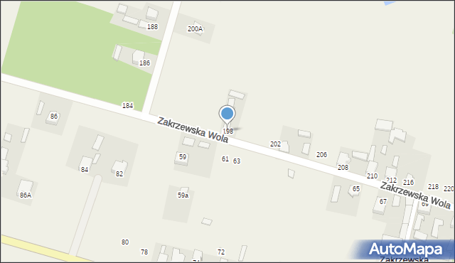 Zakrzewska Wola, Zakrzewska Wola, 198, mapa Zakrzewska Wola