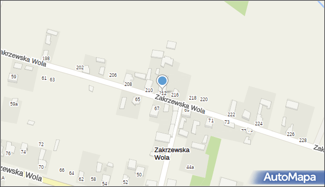 Zakrzewska Wola, Zakrzewska Wola, 212, mapa Zakrzewska Wola